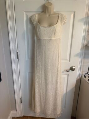 Scott McClintock Ivory Floral Embroidered Maxi Dress